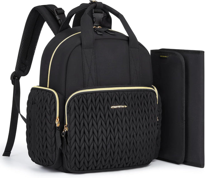 Diaper Bag Small Diaper Backpack Stylish Baby Travel Backpacks with Insulated Pockets, Changing Pad, Stroller Straps