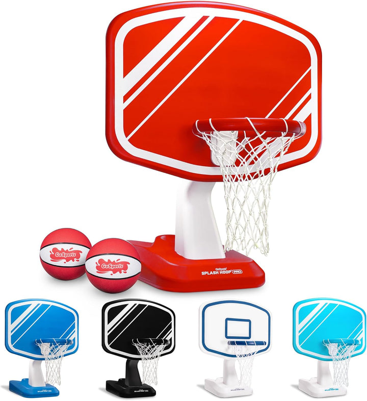 Splash Hoop PRO Swimming Pool Basketball Game - Includes Poolside Water Basketball Hoop, 2 Balls and Pump - Blue