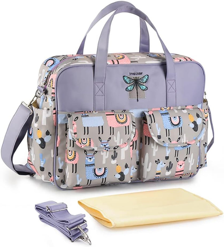 Mummy Shoulder Bag Diaper Bag Chic Nappy Changing Bag Tote/Messenger Style Large with Changing Mat, Adjustable Straps