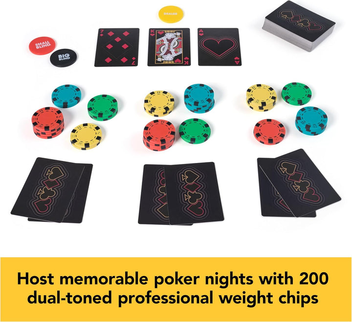 , Cardinal Legacy Deluxe 200-Piece Poker Set, Premium Dual-Toned Poker Chips in Wooden Storage Case, 2-10 Players, for Ages 10 & Up