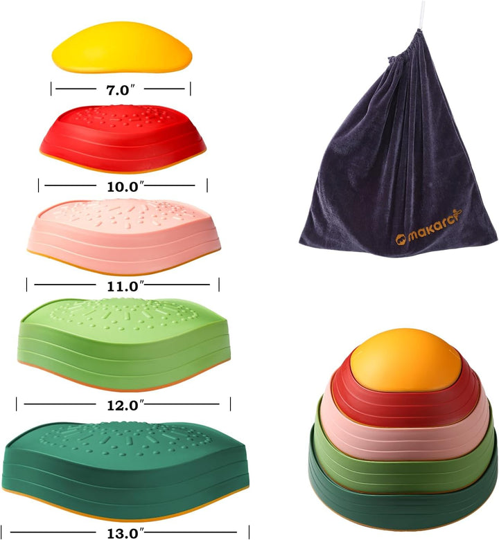 Balance Stepping Stones for Kids, Non-Slip Toddlers Sensory Toys Outdoor or Indoor Play, Promoting Motor Skills and Confidence, Obstacle Course Coordination Toys for Children Age 3 4 5 6 7+