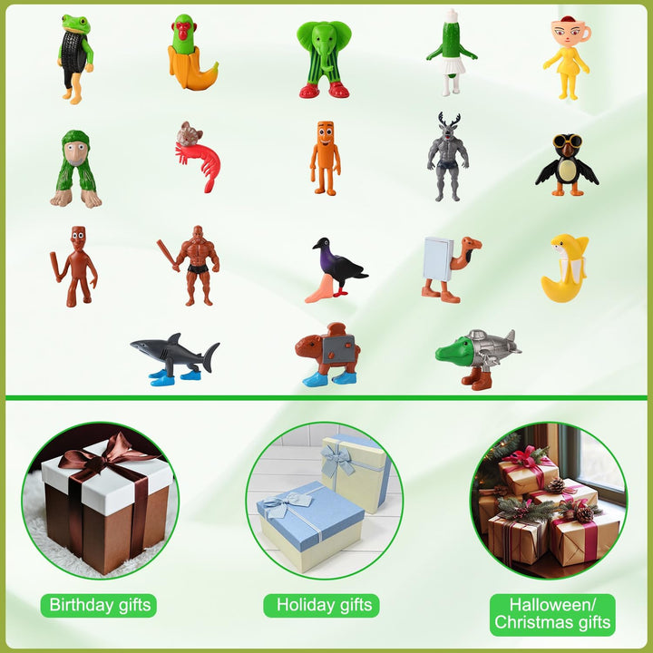Italian Brainrot Action Figures,Tralalero Tralala Action Figures,Tung Tung Tung Sahur, BRR BRR Patapim & More Decor for Game Fans Office Room Decor Toppers (18PCS)