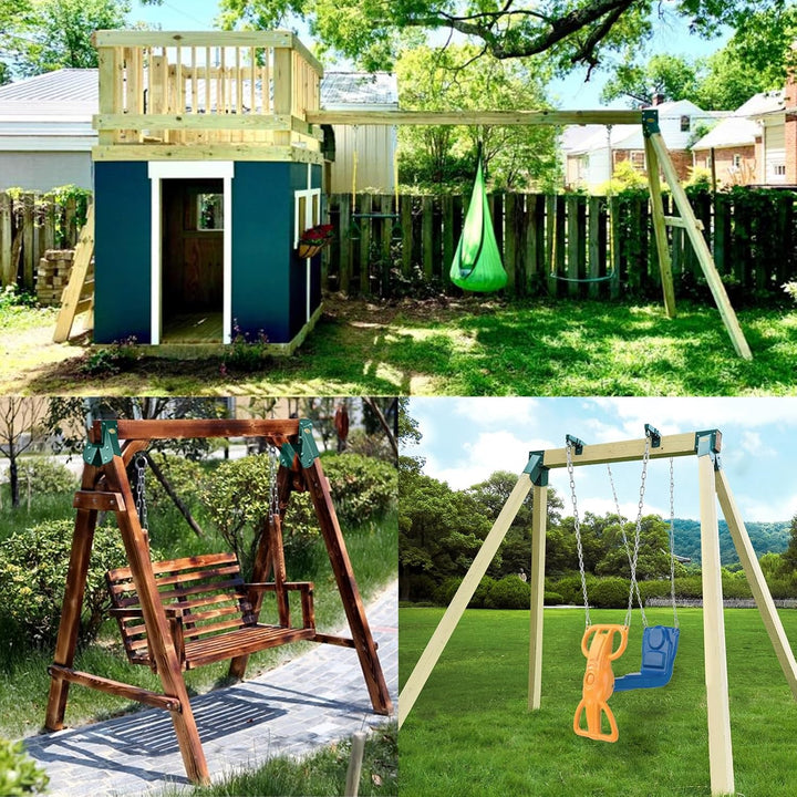 A-Frame 2 Brackets Swing Set Bracket with Mounting Hardware (Green)