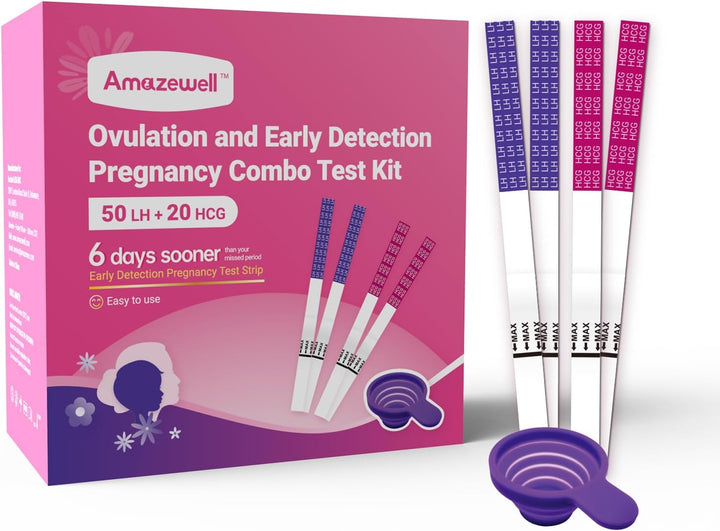 Ovulation Test Strips and Pregnancy Test Strips Kit, Ovulation Strips Fertility Test for Women, 30 LH Test + 10 HCG Test, Ovulation Predictor Kit for Home