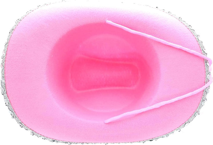 Pink Cowboy Hat with Tiara - CHILD SIZE, Pinky Felt Cowboy Hat for Western Costume, Cowgirl Pretend Plays