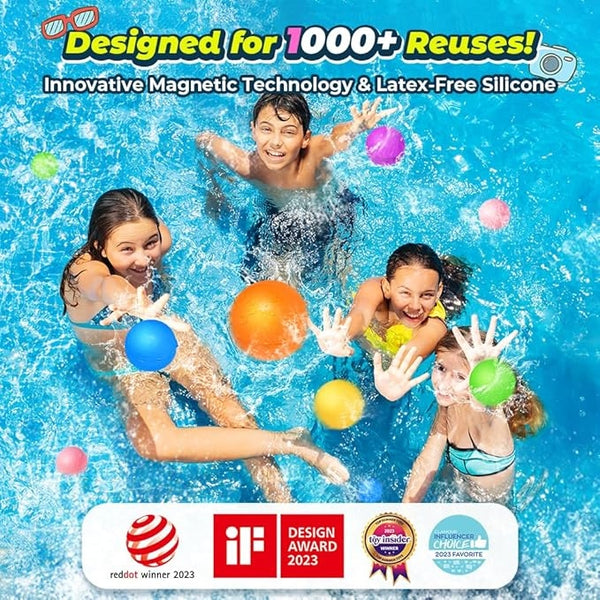 12Pcs Reusable Water Balloons, Pool Toys for Boys and Girls, Beach Outdoor Activities Water Toys for Kids Ages 3-12, Summer Water Toy for Boys and Girls