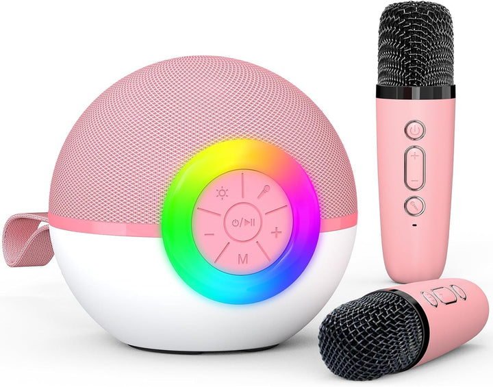 Karaoke Microphone Machine Toys for Kids Adults, Mini Portable Bluetooth Speaker with 2 Wireless Mics, Christmas Birthday Gifts for Boys Girls Ages 3 4 5 6 7 8 9 10 11 12+ Year (Purple)