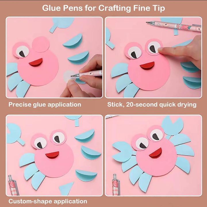 6-Pack Craft Glue Pens for Kids, Fine Tip Glue Pen for Precision Crafting/Scrapbooking/Card Making/School/Paper Crafts, Blue