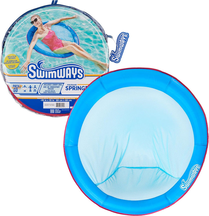 Spring Float Premium Papasan Pool Lounger, Inflatable Pool Floats Adult with Fast Inflation for Ages 15 & Up