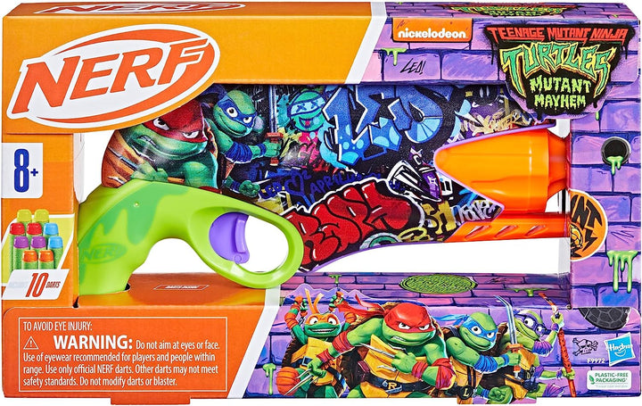 Teenage Mutant Ninja Turtles Blaster, 10 Elite Darts, Toy Foam Blasters, Ages 8 and Up