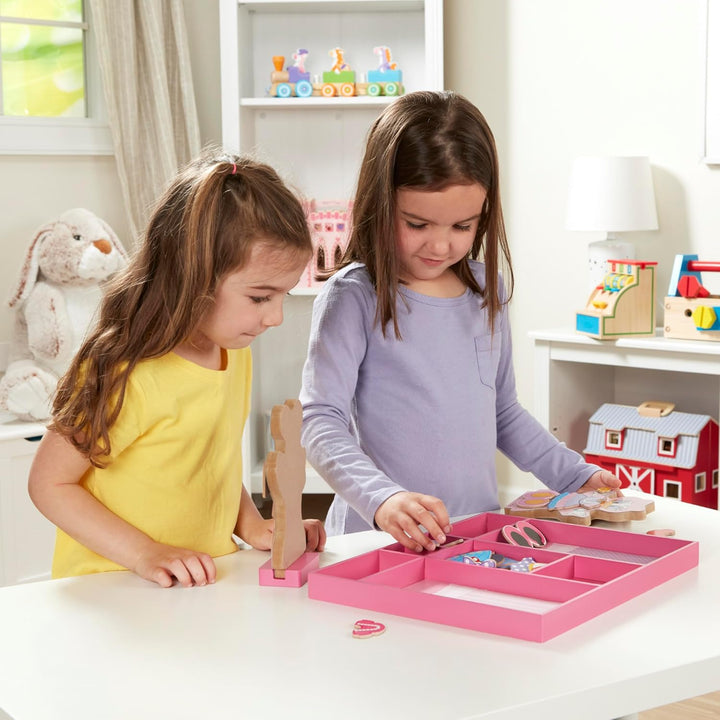 Disney Minnie Mouse and Daisy Duck Magnetic Dress-Up Wooden Doll Pretend Play Set (40+ Pcs) Minnie Mouse Toys, Disney Dress up Dolls for Preschoolers and Kids Ages 3+