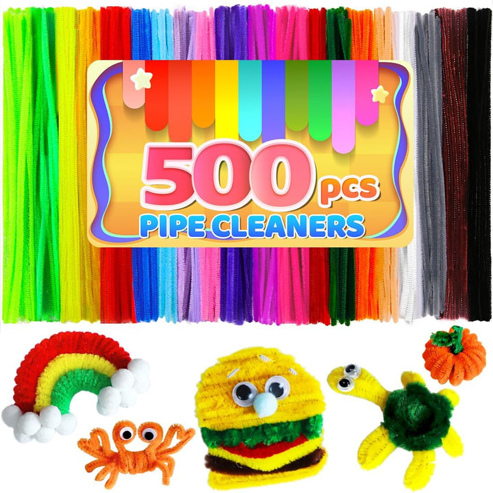 200Pcs 20Colors, Pipe Cleaners, Chenille Stems, Pipe Cleaners for Crafts, Pipe Cleaner Crafts, Art and Craft Supplies