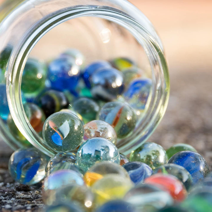 60 Pieces Glass Marbles for Marble Games, 0.63 Inch, 6 Colors.