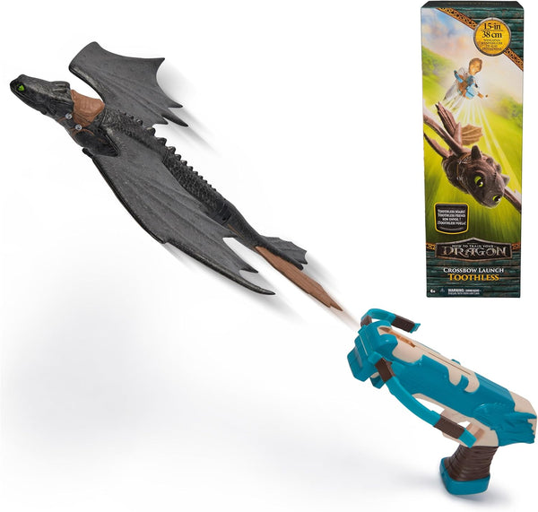 . How to Train Your Dragon, Crossbow Launch Toothless, Flying Stunt Glider, Kids Toys for Boys & Girls Ages 4 and up (Amazon Exclusive)