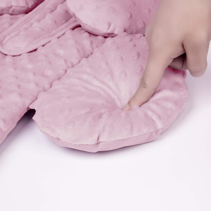 Infant Car Seat Head Neck Body Support, Ultra-Soft Minky and Microfiber Newborn Car Seat Insert, Perfect for Car Seat, Stroller, 2-In-1 Reversible, Girls, Pink