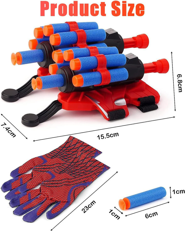 Set of 2 Spider Web Shooters Wrist Launcher Web Shooter Spider Gloves Web-Shooters for Kids
