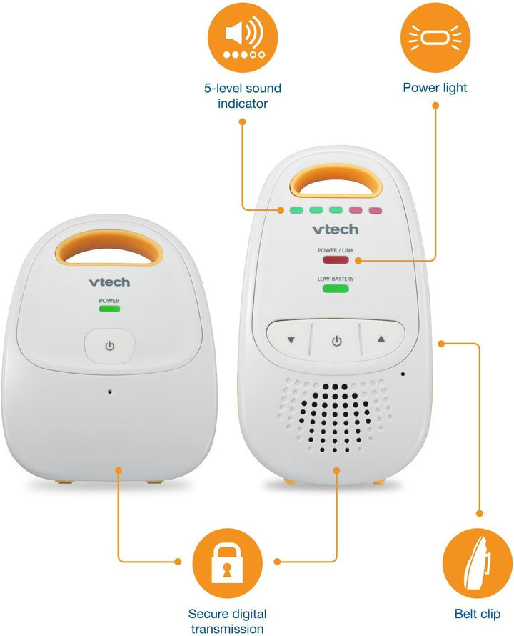 Upgraded Audio Baby Monitor with Rechargeable Battery, Long Range, and Crystal-Clear Sound