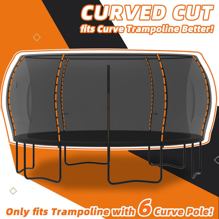 round Trampoline Tent for Kids(Tent Only),Fit for 6/8 Curved Poles round Trampolines, Trampoline Shade Cover with LED Light, Trampolien Accessories, Anti-Tear