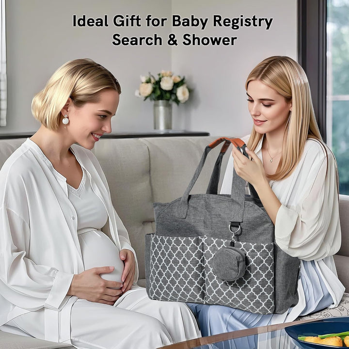 Diaper Bag Tote,Large Mommy Bag for Hospital,With Pacifier Case,Baby Bags with Shoulder Strap,Travel Diaper Tote