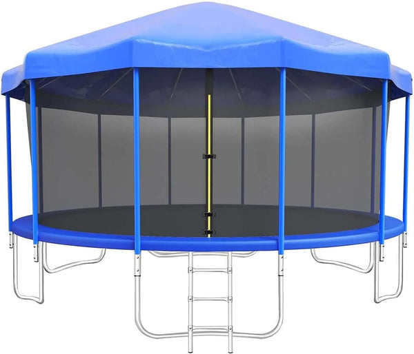 Trampoline Canopy Tent, Trampoline Shade Cover with Frame for 6Ft, 8Ft, 10Ft, 12Ft, 14Ft, 16Ft Trampolines Cover Top Accessories, Outdoor Sports Sun Shade Top Cover Roof - Sunshade, Rain and Snow (Si