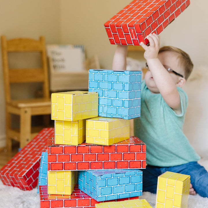Jumbo Extra-Thick Cardboard Building Blocks - 40 Blocks in 3 Sizes