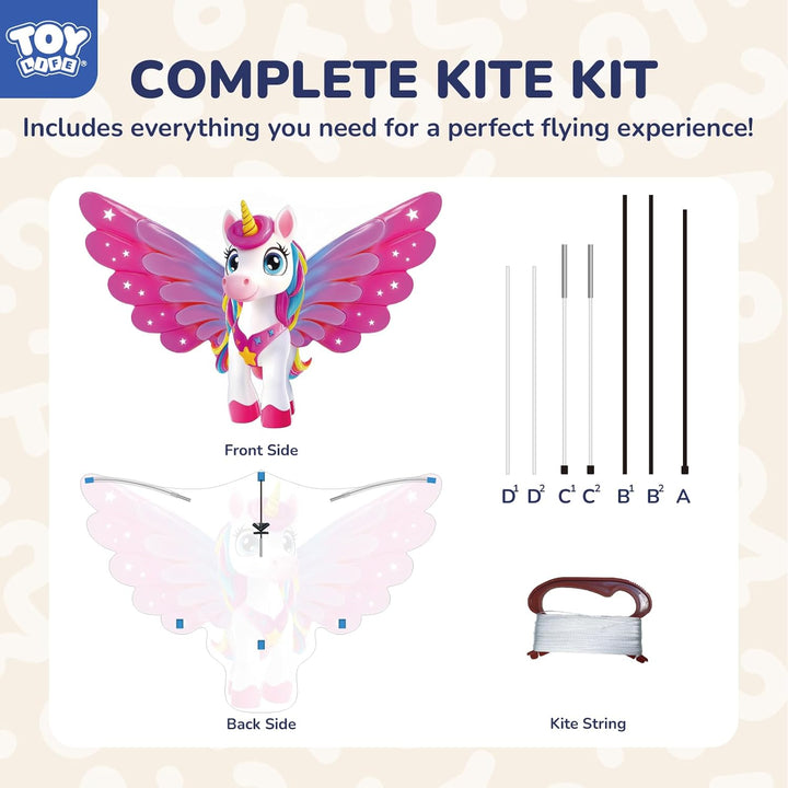 48.4'' Giant Girls Kites Easy to Fly for Kids Adults with 328.1 FT String, Beach Kite Outdoor Game outside Toys Activity, Toys for Girls, Gift for Girls Ages 4-8