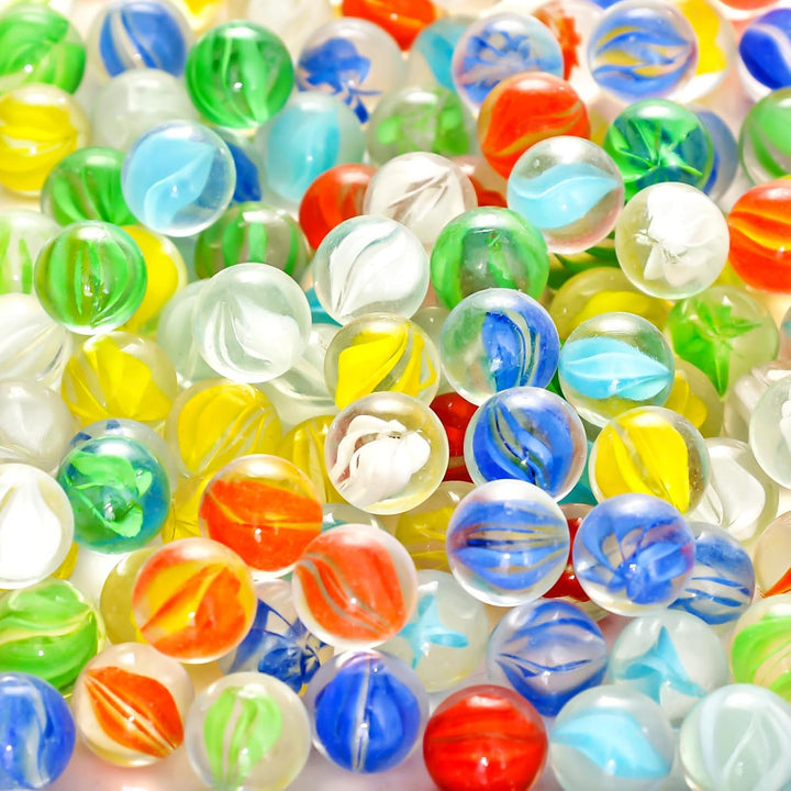 50 PCS Beautiful Player Marbles Bulk for Marble Games, Multiple Colors(1 Whistle)