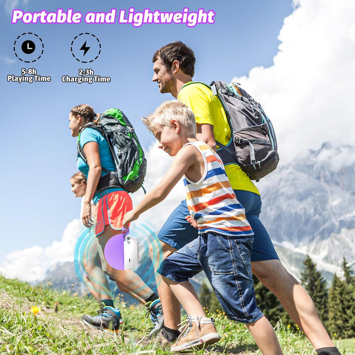 Mini Karaoke Machine Speaker for Kids Adults, Portable Bluetooth Microphone Song Toys with LED Light, Best Chritmas Birthday Festival Gift for 3 4 5 6 7 8+ Year Old Girls Boys (Purple-2Mic)