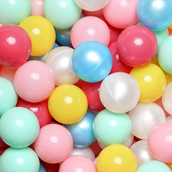 Ball Pit Balls for Toddlers Kids Plastic Balls for Ball-Pit Playpen Pool Baby Pastel Party Decor Fun Shaped Star Bulk 50 100 200 500 1000 Count