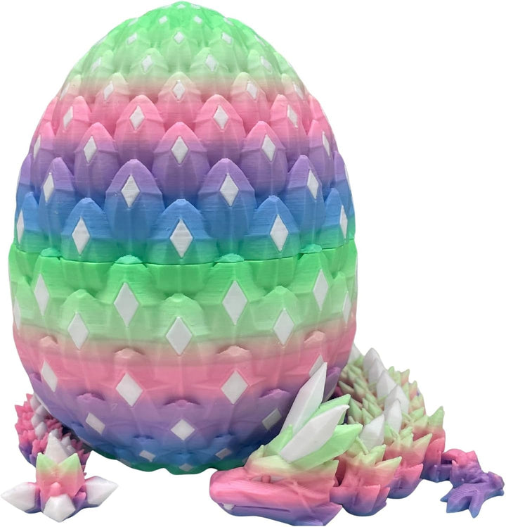 3D Printed Dragon Eggs Mystery Dragon Egg Glow in the Dark Articulated Animals Fidget Toy Cool Crystal 3D Print Dinosaur Toys for Kids 5-7 8-12 Dino Eggs for Boys Girls Home Decor