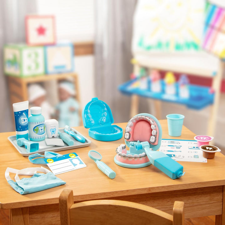 Super Smile Dentist Kit with Pretend Play Set of Teeth and Dental Accessories (25 Toy Pieces) Pretend Dentist Play Set, for Kids Ages 3+