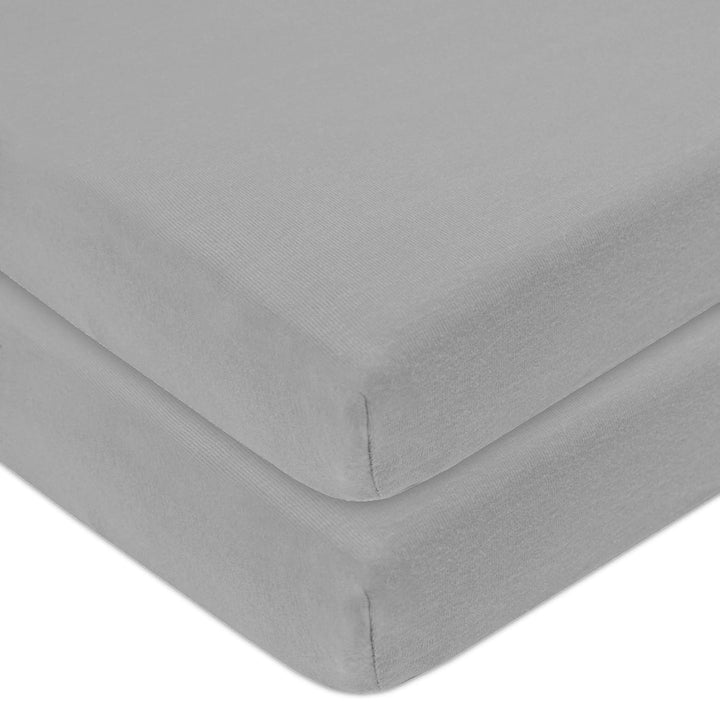 2 Pack 100% Natural Cotton Fitted Pack and Play Sheets 39" X 27" - Soft & Breathable Pack N Play Sheets for Playard & Mini Crib Mattress, Gray Star/Gray Zigzag, for Boys & Girls
