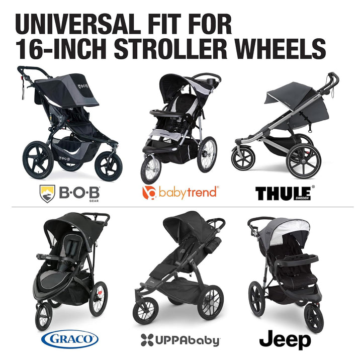 Two 16" X 1.75 Rear and One 12.5" X 2.25 Front Wheel Replacement Tires for Jogging Strollers - the Perfect BOB Stroller Tire Replacement Set by  (3-Pack)