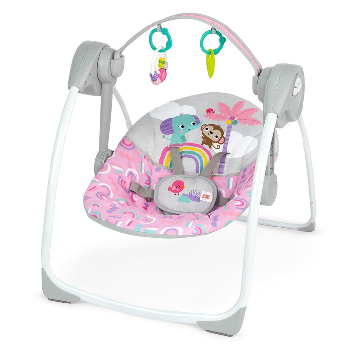 Playful Paradise Portable Compact Automatic Baby Swing with Music, Unisex, Newborn +