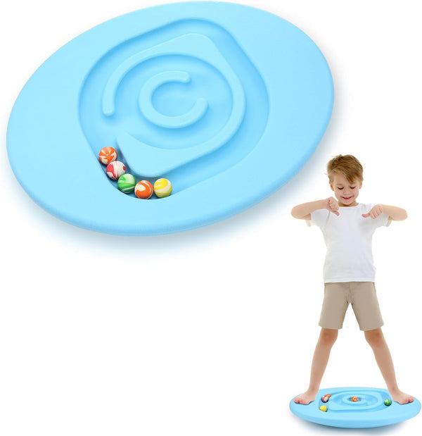Maze Balance Board for Kids Plastic Wobble Rocker Balance Board with Mini Balls Load 170Lb for Balancing Exercise Equipment Game Boys Girls Physical Therapy, 18.5 X 14.57 Inches
