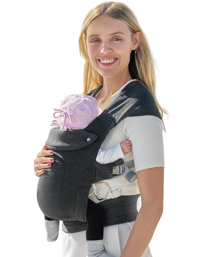 Baby Carrier Newborn to Toddler, Cozy Baby Wraps Carrier, Ergonomic Baby Carrier with Head Support, Cream