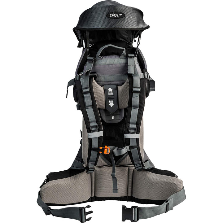 Canyonero Camping Baby Backpack Hiking Kid Toddler Child Carrier with Stand and Sun Shade Visor, Black