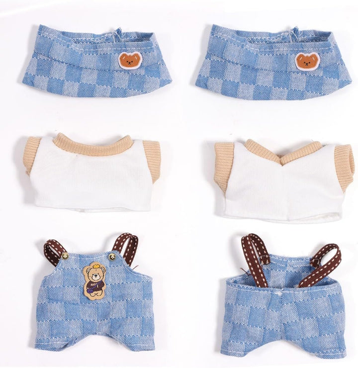 for Labubu Clothes/For Labubu Outfits,Clothes Set for 17Cm Lububu Doll,3 Piece Set Hat Clothing for LA BUBU, Boys and Girls Stylish Adorable Dolls Clothes Accessories (No Doll) (D_Style)