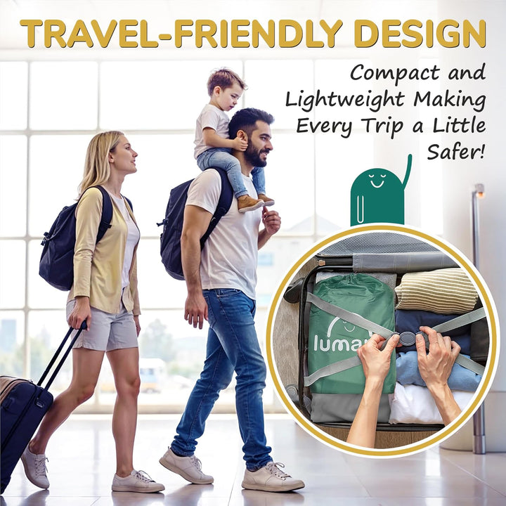 Inflatable Bed Rail for Toddlers 2 Pack - Portable Travel Bed Bumpers for Kids Fits Twin Full Queen King Size Beds - Non-Slip Safety Guard Rails