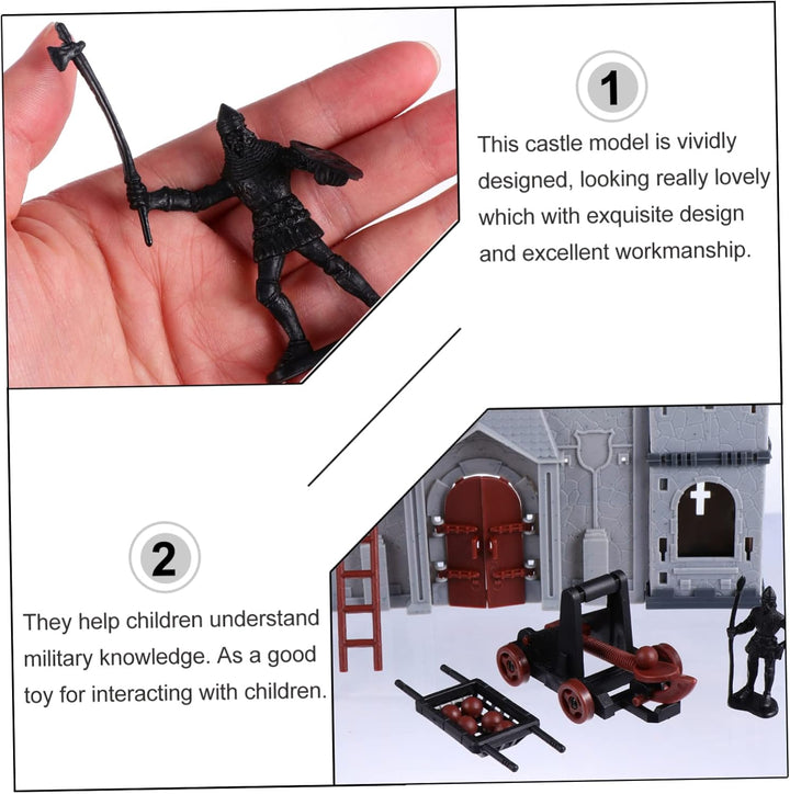 Assembled Castle Model Set Toy Soldiers Educational DIY Scene for Boys and Girls Medieval Castle Building Toy for Creative Play