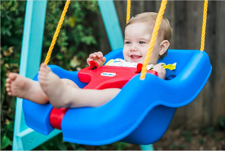 Snug 'N Secure Blue Swing with Adjustable Straps, 2-In-1 for Baby and Toddlers Ages 9 Months - 4 Years