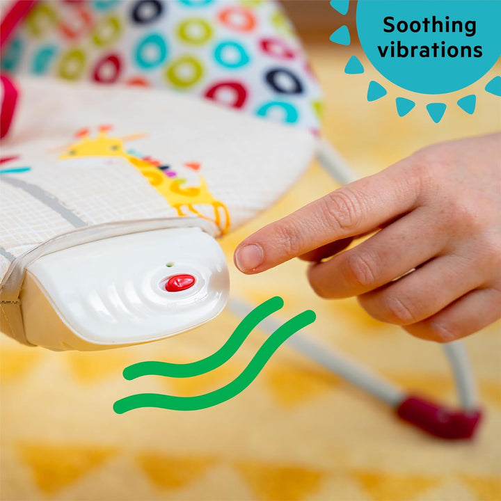 Portable Baby Bouncer Soothing Vibrations Infant Seat with Removable-Toy-Bar, 0-6 Months 6-20 Lbs (Playful Pinwheels)