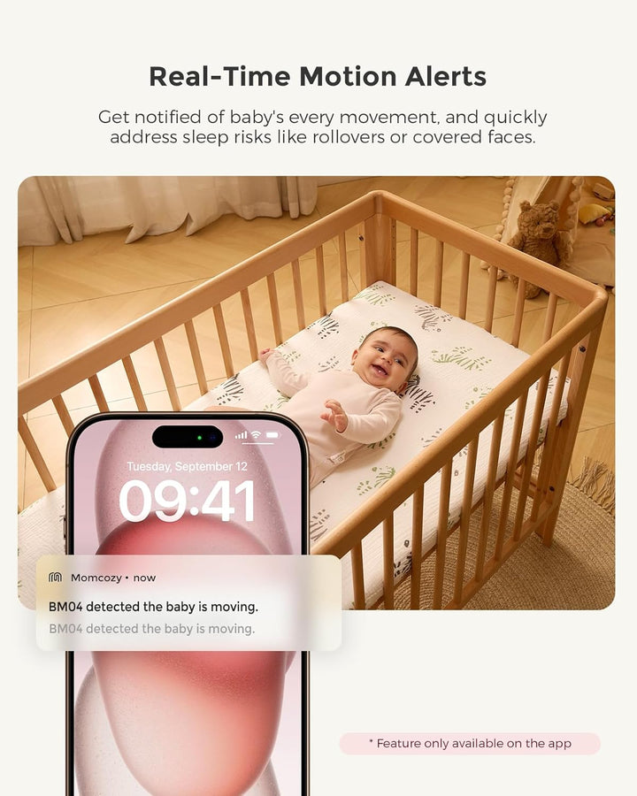 Smart Wifi Baby Monitor with Camera and Audio, 5" 1080P Screen with Wall Mount, Motion & Cry Detection, Safe Fence, Clear Night Vision, 5000Mah Battery, 2-Way Talk, Photo & Video Recording