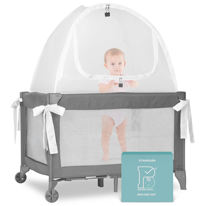 Breathable Mesh Crib Tent to Keep Baby from Climbing Out, Crib Net Canopy with Auto-Lock Zipper and Safety Latch, Crib Net to Keep Baby In, Crib Cover for Safety (Mosquiteros Para Cunas De Bebes)