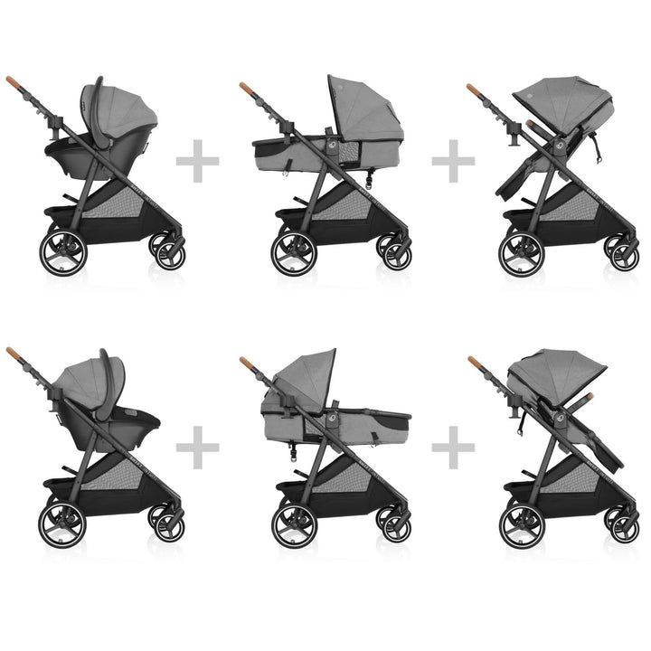 Shyft Intuiti Travel System with Revolve180 Litemax NXT Rotational Infant Car Seat (Fossil Gray)