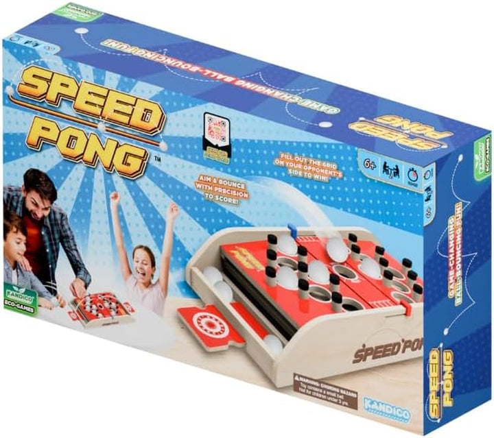 Speed Pong - Ball Bouncing Table Top Game for All Ages, Wooden 2-Player Challenge Game, Fun for Kids & Adults, Perfect for Parties & Family Gatherings