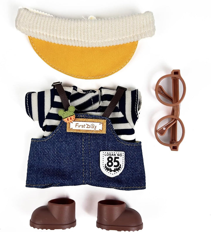 17Cm Doll Clothes(No Doll), Cute Dolls Outfit Accessories with Sweater + Denim Jeans + Pants, Small Kawaii Clothes Set for Dolls(Style 4)