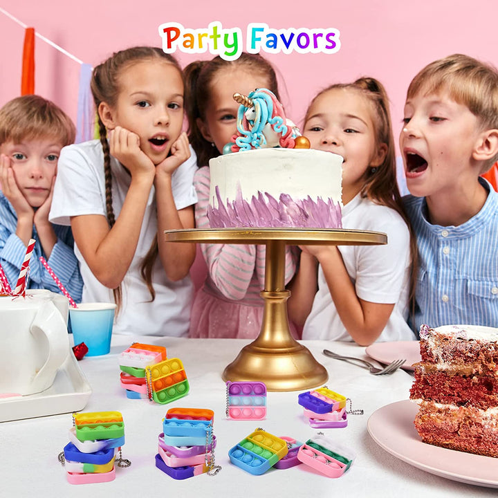 Kids Party Favors Fidget Toys Bulk 30 Pack Mini Pop Fidget Keychain Its Birthday Party Favors for Kids 4-8,8-12 Small Classroom Prizes It Back to School Student Gifts for Students Goodie Bag Stuffers