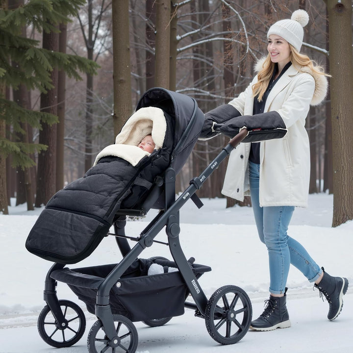 Stroller Footmuff | Universal, Weather-Proof, Warm Stroller Bunting Bag | Extendable Winter Cover | Adjustable Buckle