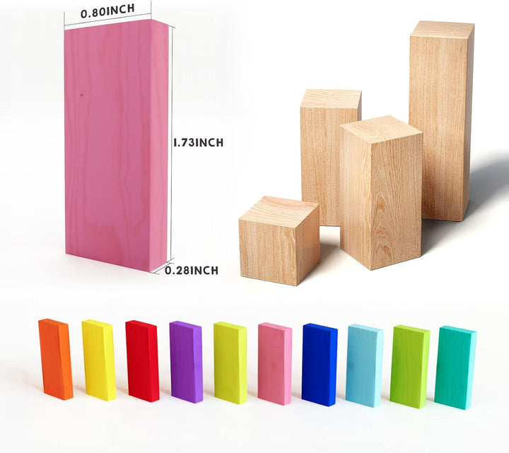 1000 Piece Dominoes Set for Kids with Extra 20 Blocks, Colorful Dominos Tiles for Building, Stacking, Racing, Tumbling, Wood Domino with Storage Bag and Box, Educational Toy
